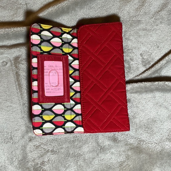 Vera Bradley Quilted Red Wallet with Gold Plaque - Picture 4 of 4